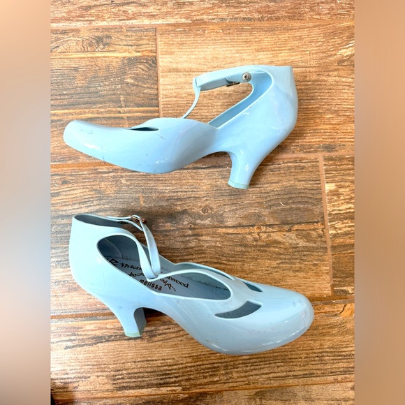 Vivienne Westwood Shoes - Vivienne Westwood Anglomania + Melissa Blue Jelly T Strap Heels 9